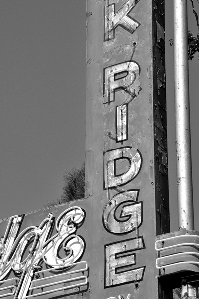 Old Sign Straight On_Black and White